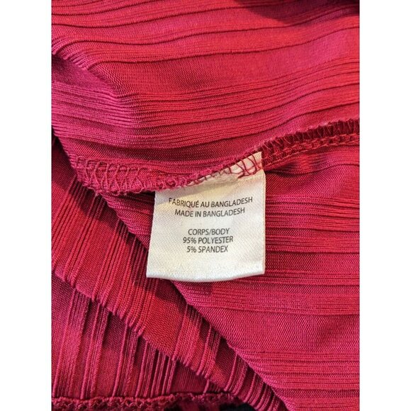 Womens XL Lace Trim Y2K Style Camisole Tank Top Sleeveless Cami Red Textured - Picture 7 of 8